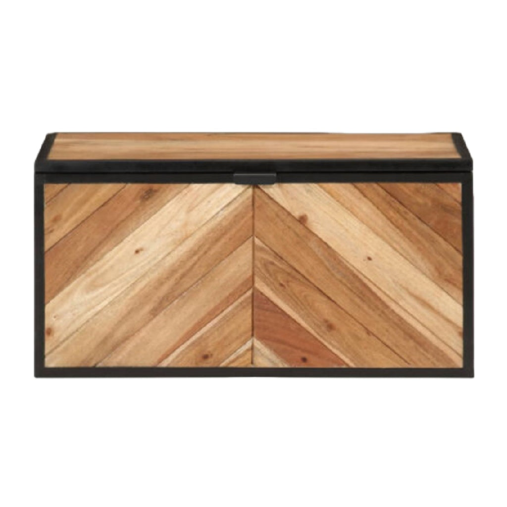 Armoire de rangement en bois avec portes en chevron