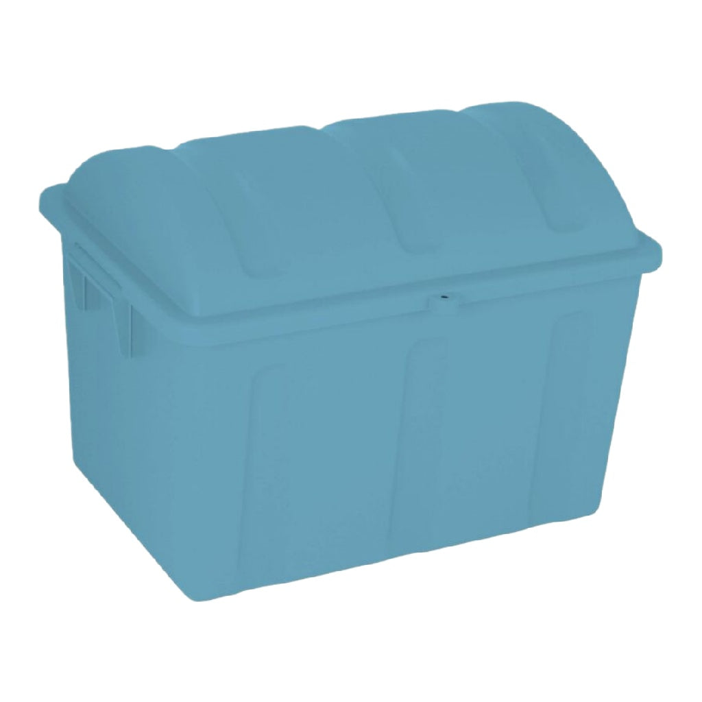 Boîte de rangement en plastique, grande capacité, avec couvercle, couleur bleue