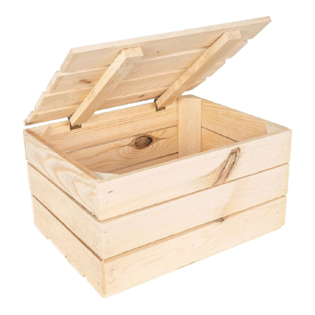 Boîte de rangement en bois avec couvercle, design avec support