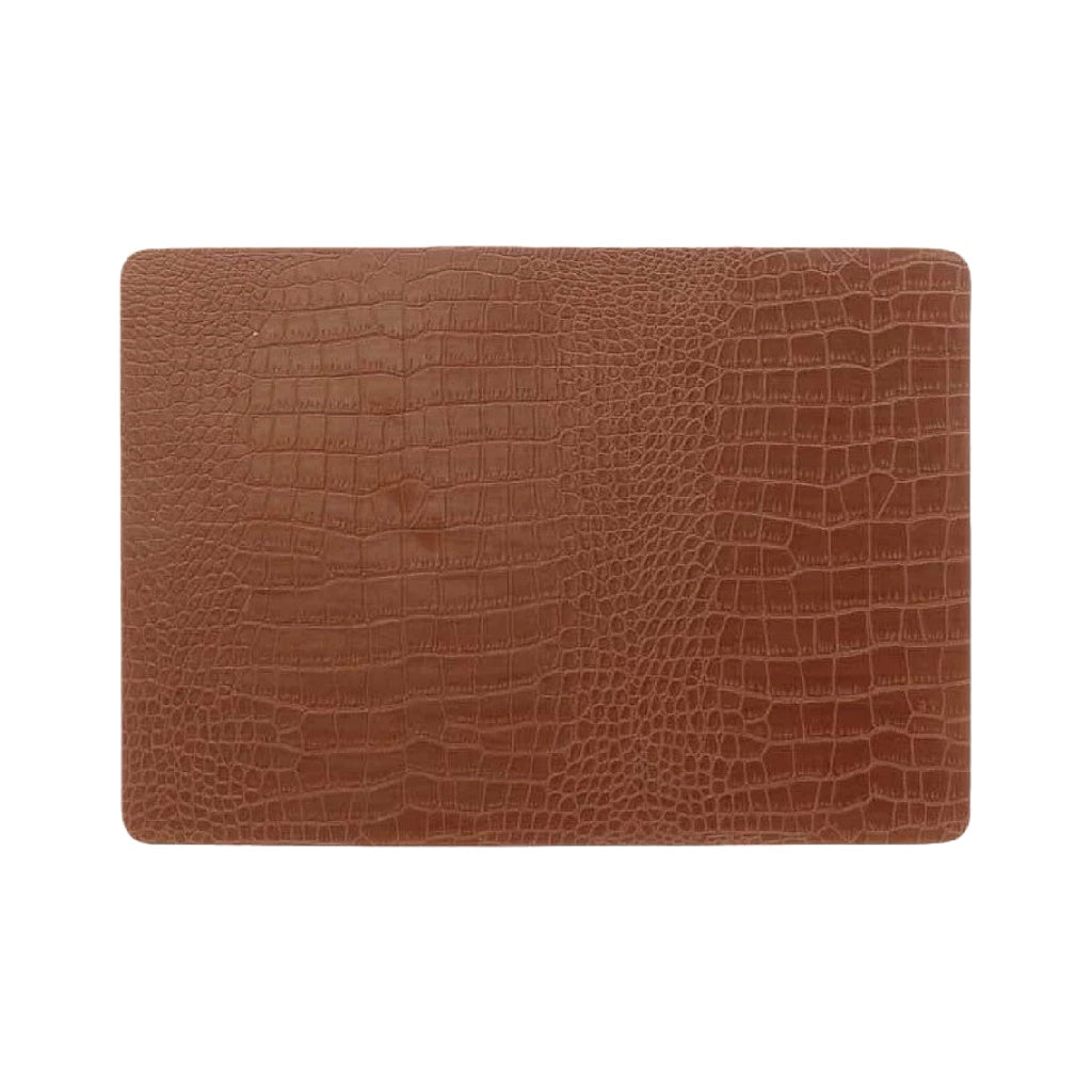 Dessous de verre rectangulaire – effet cuir embossé, marron
